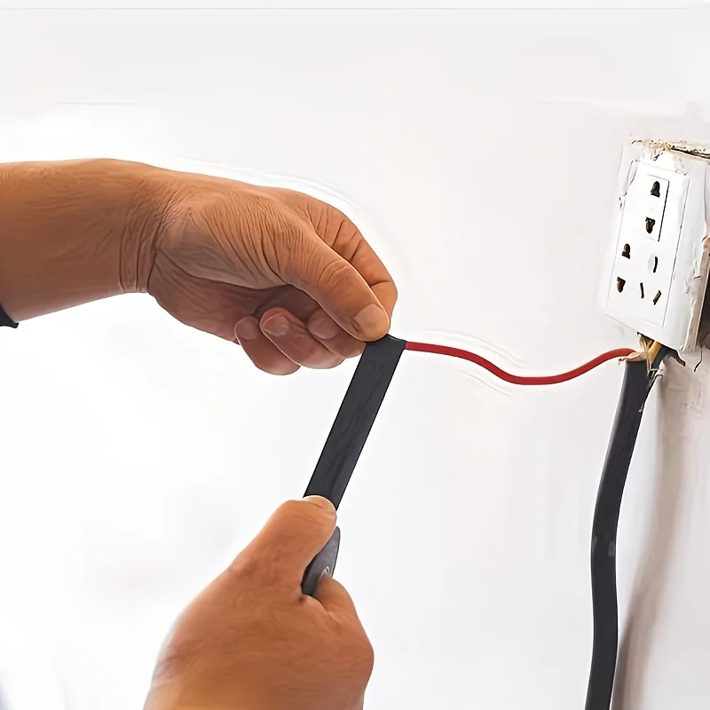 Schwarz Flammhemmendes Elektroband Hochhitzebeständig Wasserfest Stark Klebend für Industrielle und Haushaltliche Verkabelung, Isolierband für Kabelbäume, Langlebig, Flexibel, Kabele Schutz, Für Elektroinstallation und – Detail 7