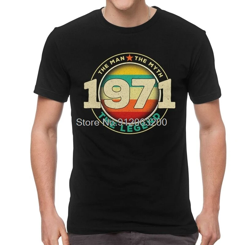 Tvoe Vintage Legend 1971 T-shirt Men Novelty Tee Tops Cotton T Shirt Birthday Gift Oversized Unisex Tops Men's Clothing