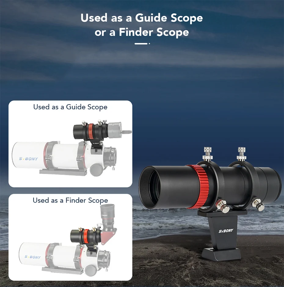 Svbony SV165 Sucherfernrohr für Teleskop, 40 mm, tragbares Mini-Leitfernrohr, F4, 160 mm, mehrfach beschichtet, mit integriertem Spiralfokussierer – Detail 5
