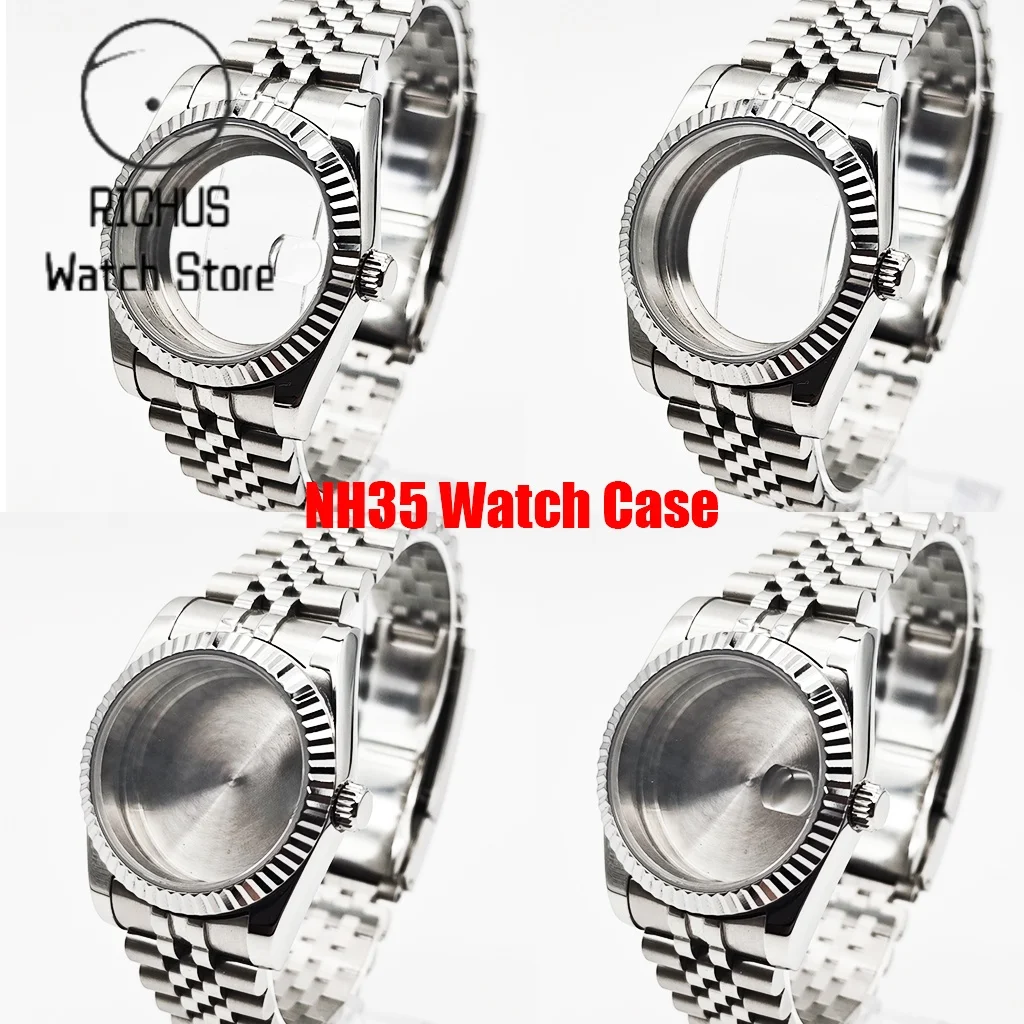 

Сапфировое стекло RICHUS 36 мм/39 мм для мужских часов, подходит для механизма NH35 ETA2824 Miyota8215, модный водонепроницаемый браслет из нержавеющей стали Jubilee