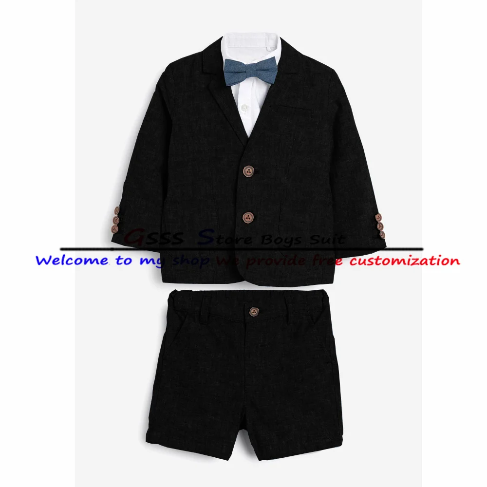 Summer Boy Suit 2 Piece Casual Blazer Pants Set Kids Shorts Jacket Wedding Party Tuxedo Child Prom Dress