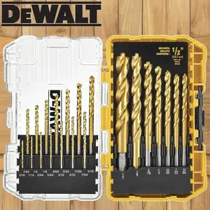 DEWALT 21PCS Titanium Nitride Coated Drill Bit Set Pilot Point High Strength Electric Drill Bit Woodworking Twist Drill DW1361 AliExpress 1420