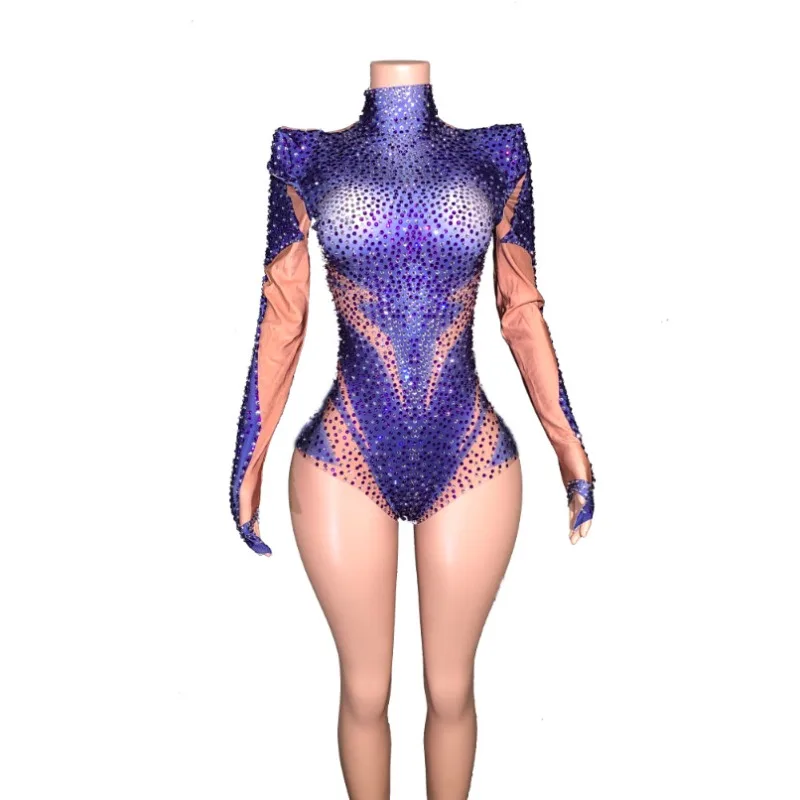Onesie Bar Glanzend Sexy Zanger Kostuum Dansen Kostuum Avondjurken Luksusowe Prestaties Outfits Vestidos Festas E Eventos