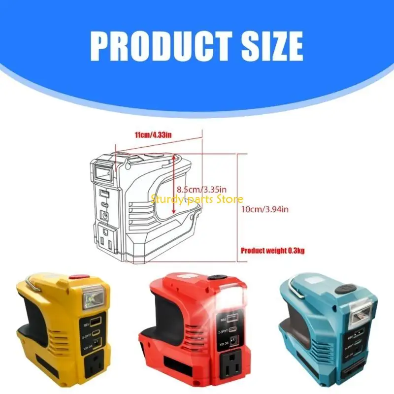 97QC متعدد الوظائف 180W العاكس الطاقة مع ظهور جميل سهلة حمل العاكس مع منفذ شحن USB لليخنين 18 فولت