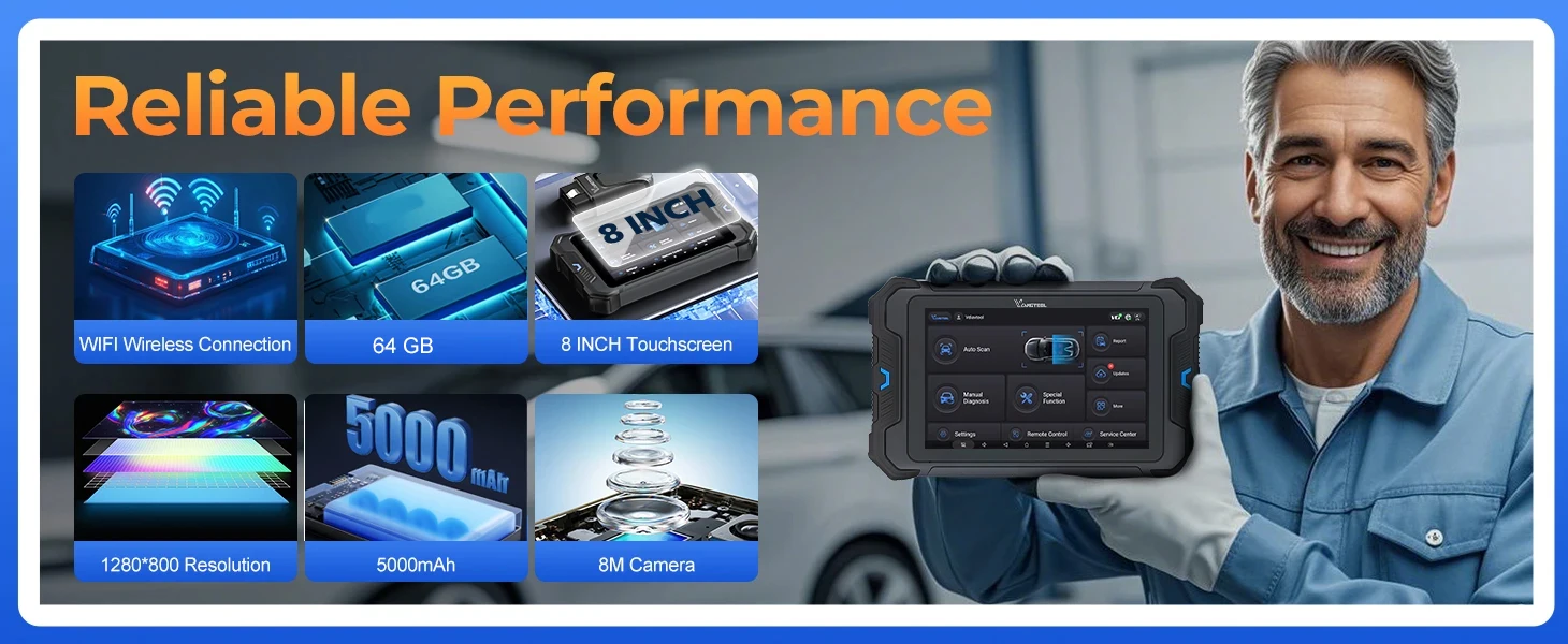 VDIAGTOOL VD80BT LITE OBD2 Scanner All Systems Automotive Diagnostic Tool Bidirectional Scanner 28+ Resets FCA&DOIP ECU Coding