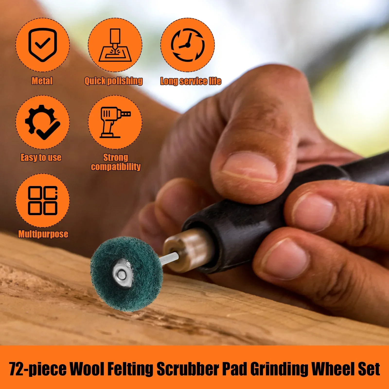 72 PCS Accessories for Jewelry Glass Metal Buffing Wheel Polishing Kit 1/8 Inch Shank Abrasive Polishing Wheel Set Rotary Tool