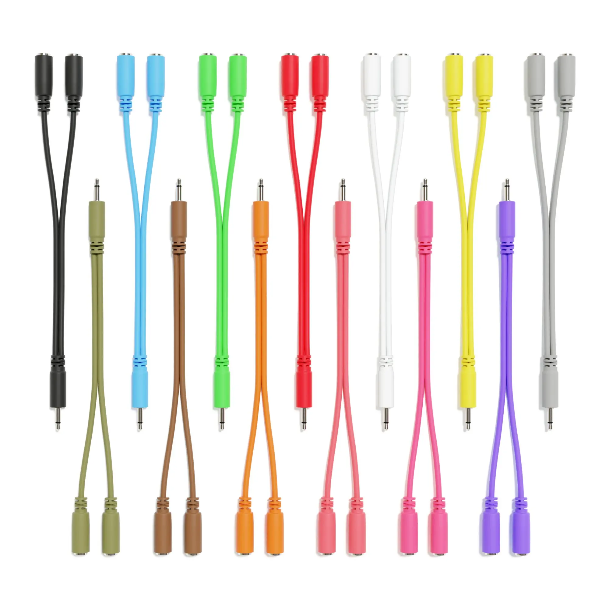 ExcelValley - Mono Splitter Y Patch Cables - TS 3.5mm 1/8" Eurorack Synth Synthesizer