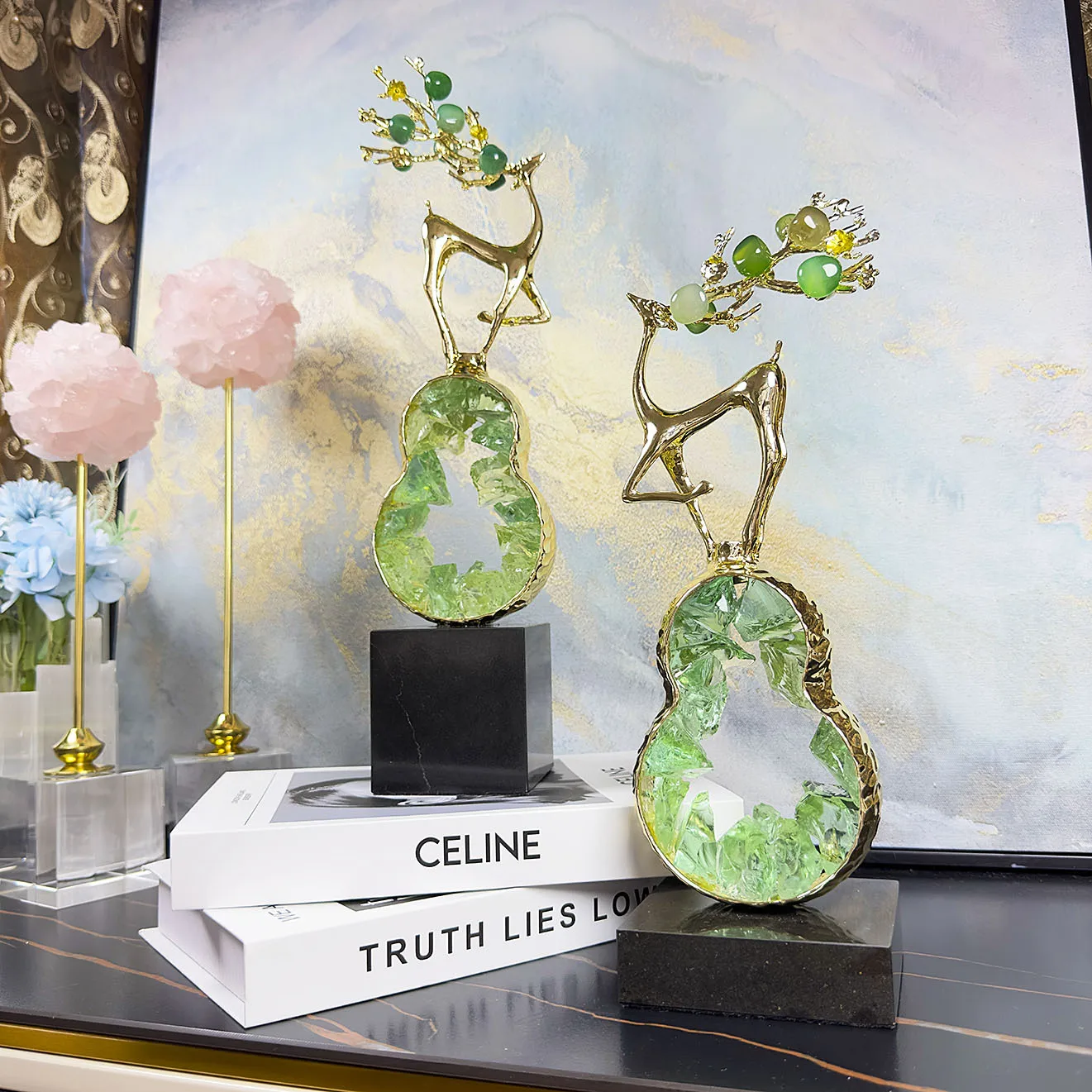 Light Luxury High-end Green Gourd Ornaments, Green Home Decorations, Tv Cabinets, Wine Cabinets, And High-end Artistic Decor