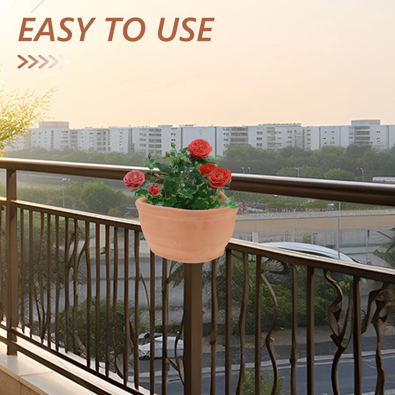 

Terracotta Wall Flowerpot Brown Clay Planter for Planter Indoor Balcony Garden Indoor Plants Decor Durable Service