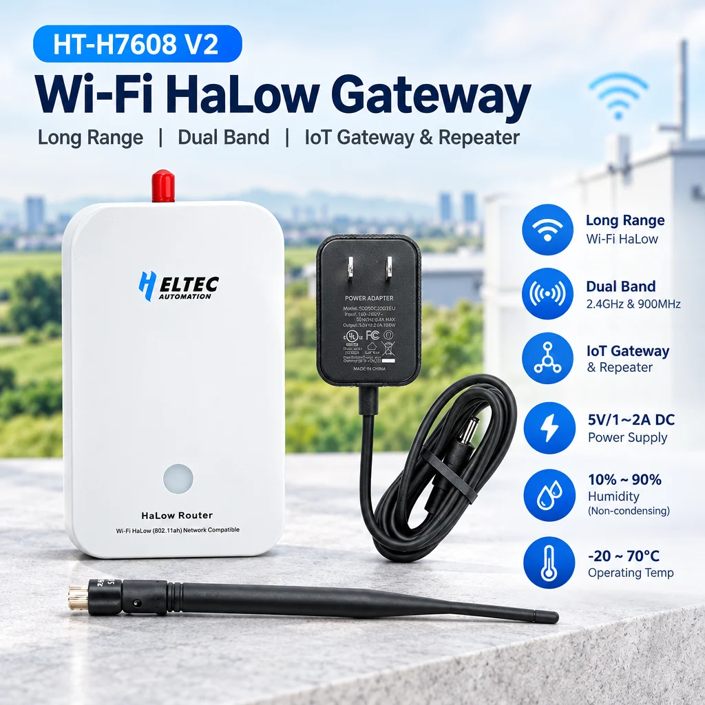 HT H7608 V2 Wi Fi HaLow IoT Gateway Router Support Mesh AP STA OTA Remote Upgrade Sub 1GHz Long Distance Transmit