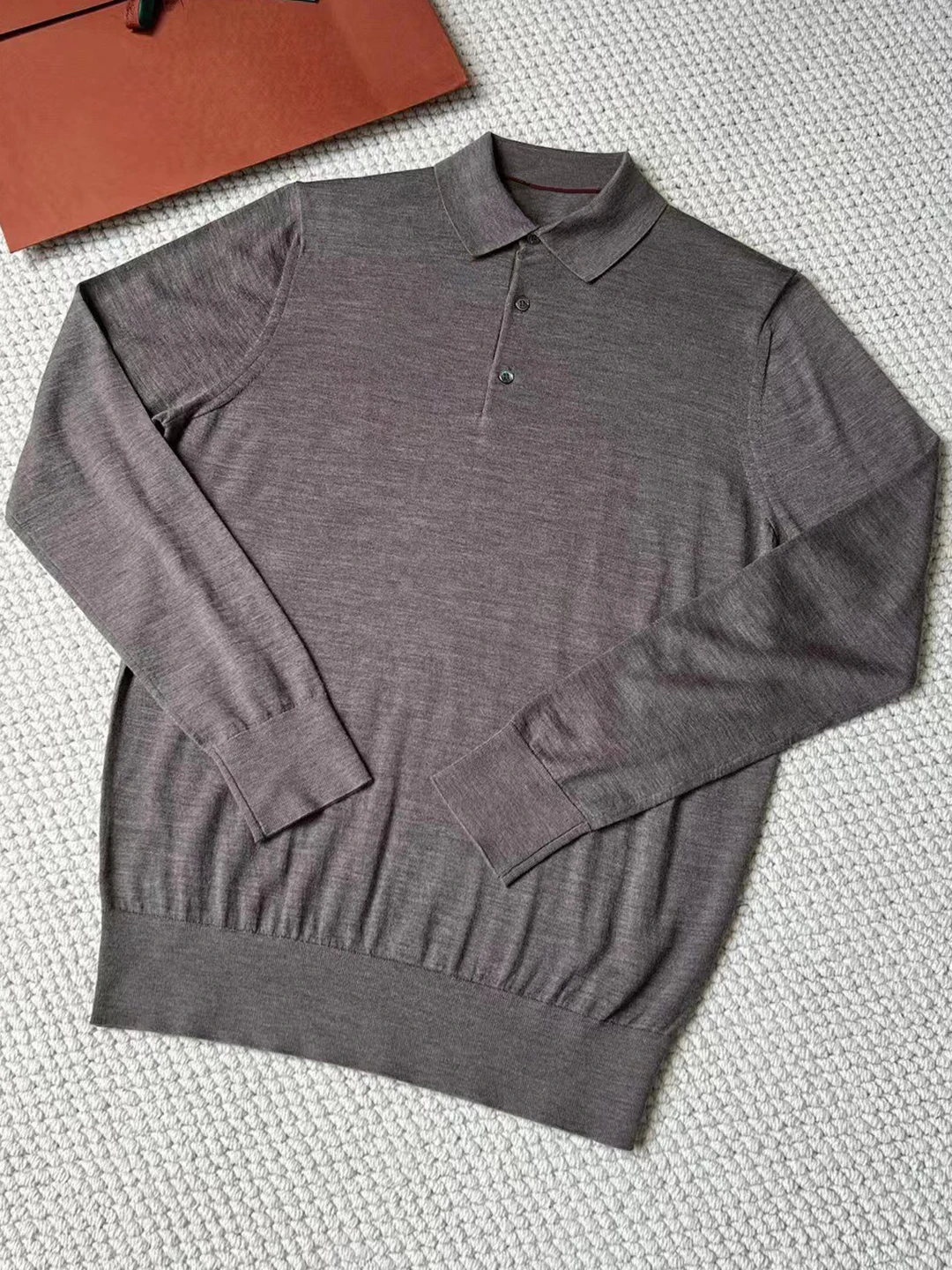 Men's Wool Lapel Sweater Business Casual Simple Top Knitted Pullover