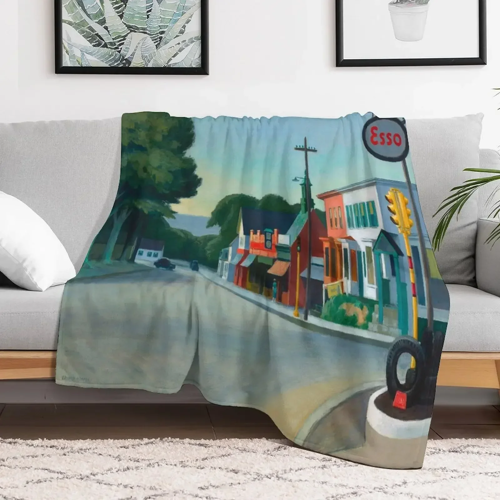 Edward Hopper - Gas station, Art reproduction Throw Blanket Sleeping Bag Kid'S Blankets