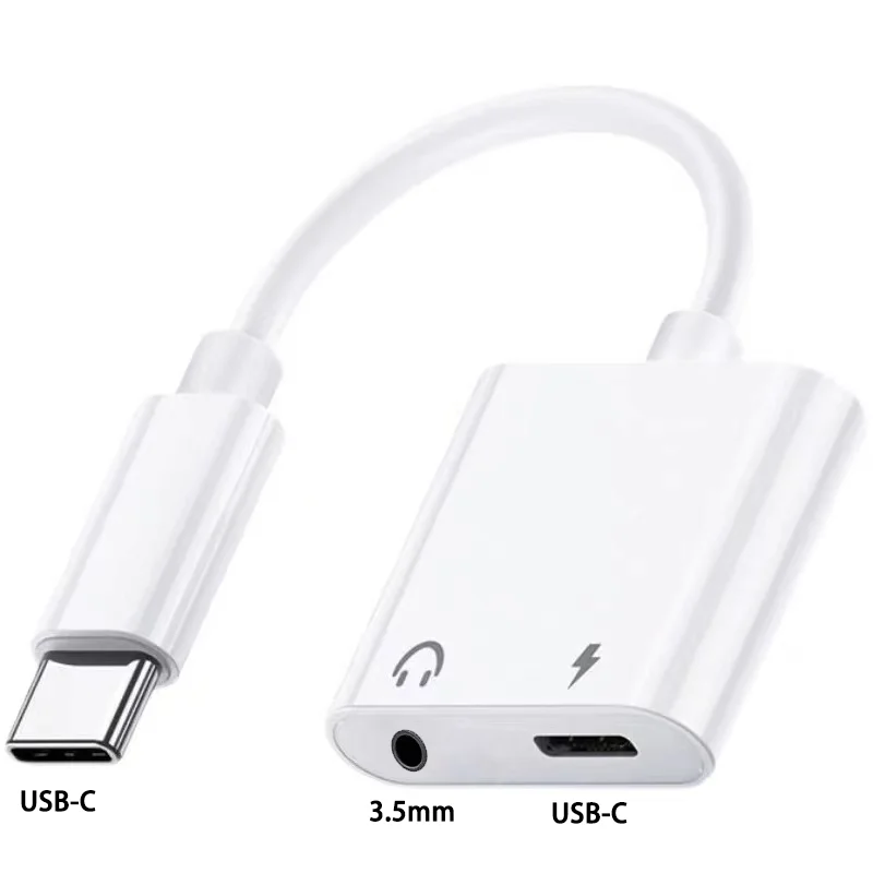 2 in 1 Type C To 3.5mm Type C OTG Adapter Charge Audio Converter for Xiaomi Redmi Honor Huawei 3.5mm Wired Earphone Converter