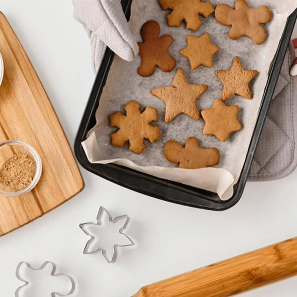 Fondant Santa Claus Stainless Steel Gingerbread Man Snowflake Cookie Cutters Set Christmas Decor Biscuit Mold Baking Tools