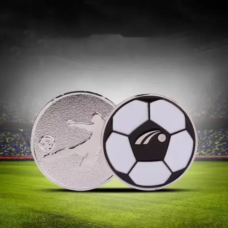 

1Pc Sports Football Pattern Pick Edge Referee Side Toss Coin Football Whistle Loudly Fair Play Match Referee Tennis Soccer Match