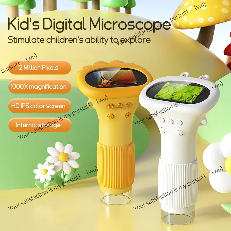 Children's microscope 1000 times magnification 200 million pixels, with LED camera video function