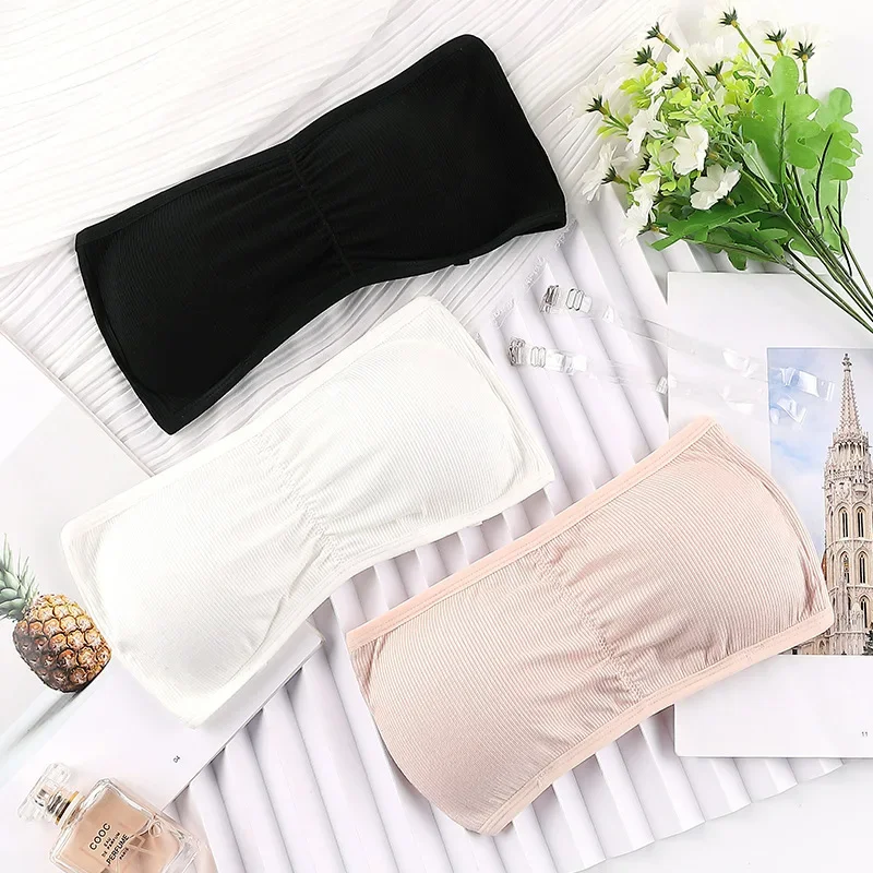Tube Top Women Seamless Bra Sexy Lingerie Padded Bandeau Bra Top Strapless Brassiere Invisible Push Up Crop Tops