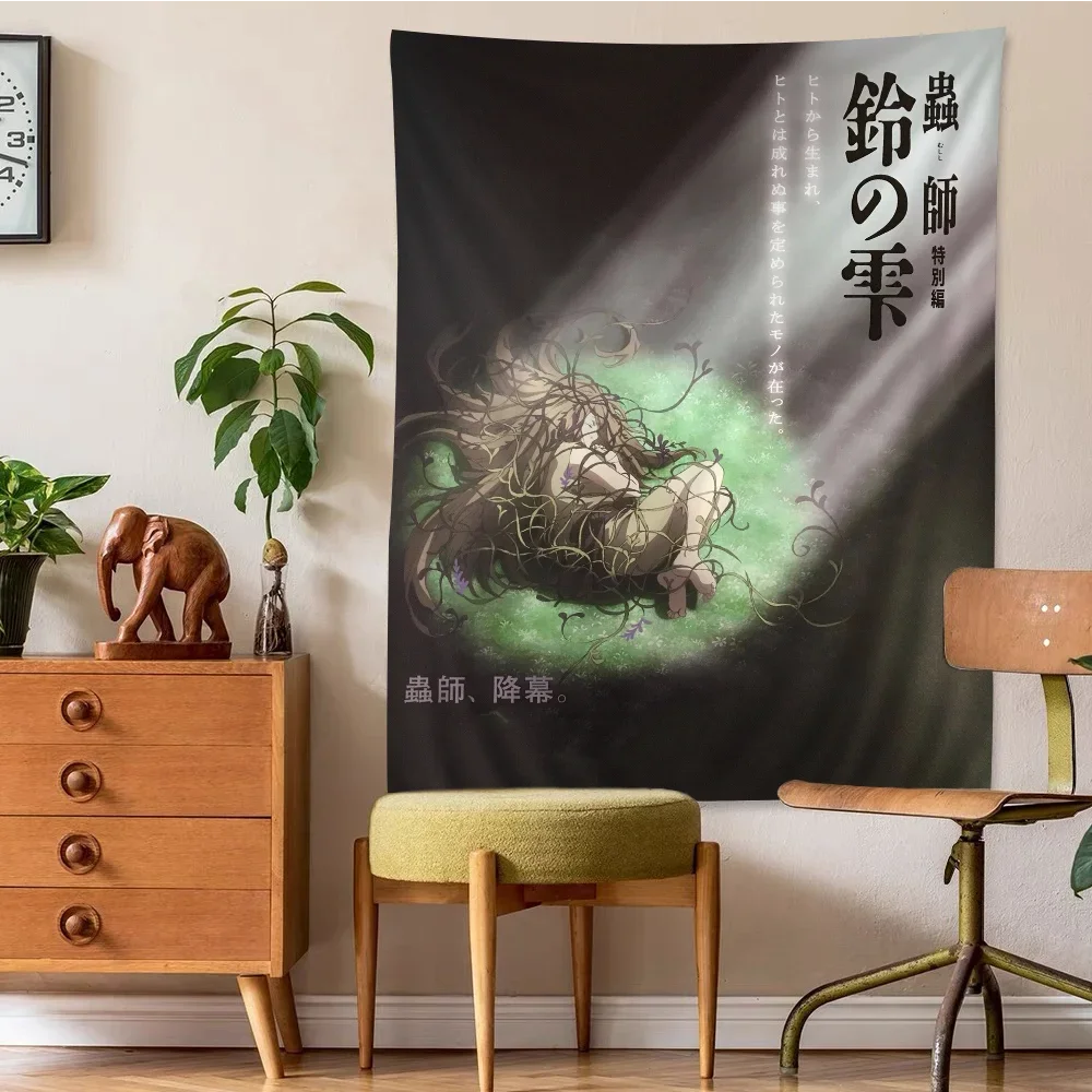 Anime Mushishi Colorful Tapestry Wall Hanging Bohemian Wall Tapestries Mandala Wall Art Decor view 3
