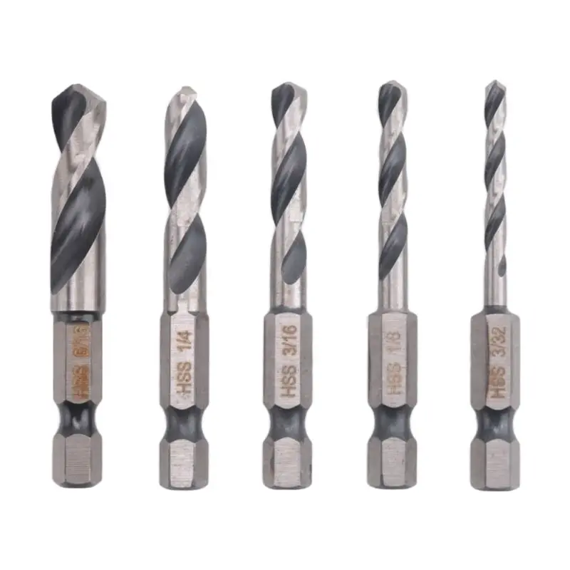 

[HOT!A34R】 5PCS 1/4 Hex Shank Drill Bit Set Right Angle Drill Bit Set For Metal M2 Short Length Drill Bit Steel For Quick Change