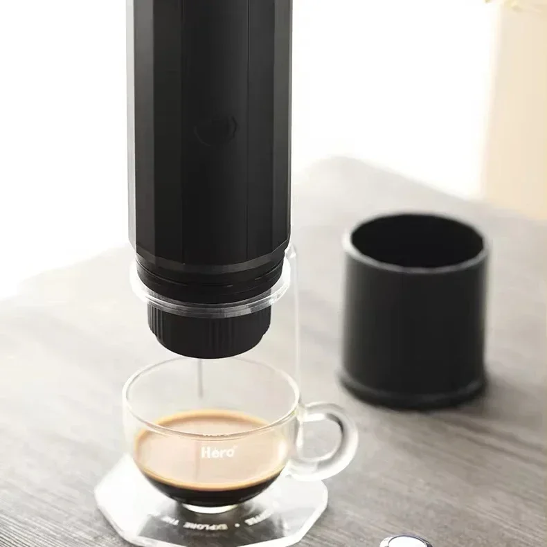 zeroHero Fully Automatic Portable Mini Coffee Espresso Machine 15 Bar Rechargeable Hot Water Outdoor Capsule Coffee Machine