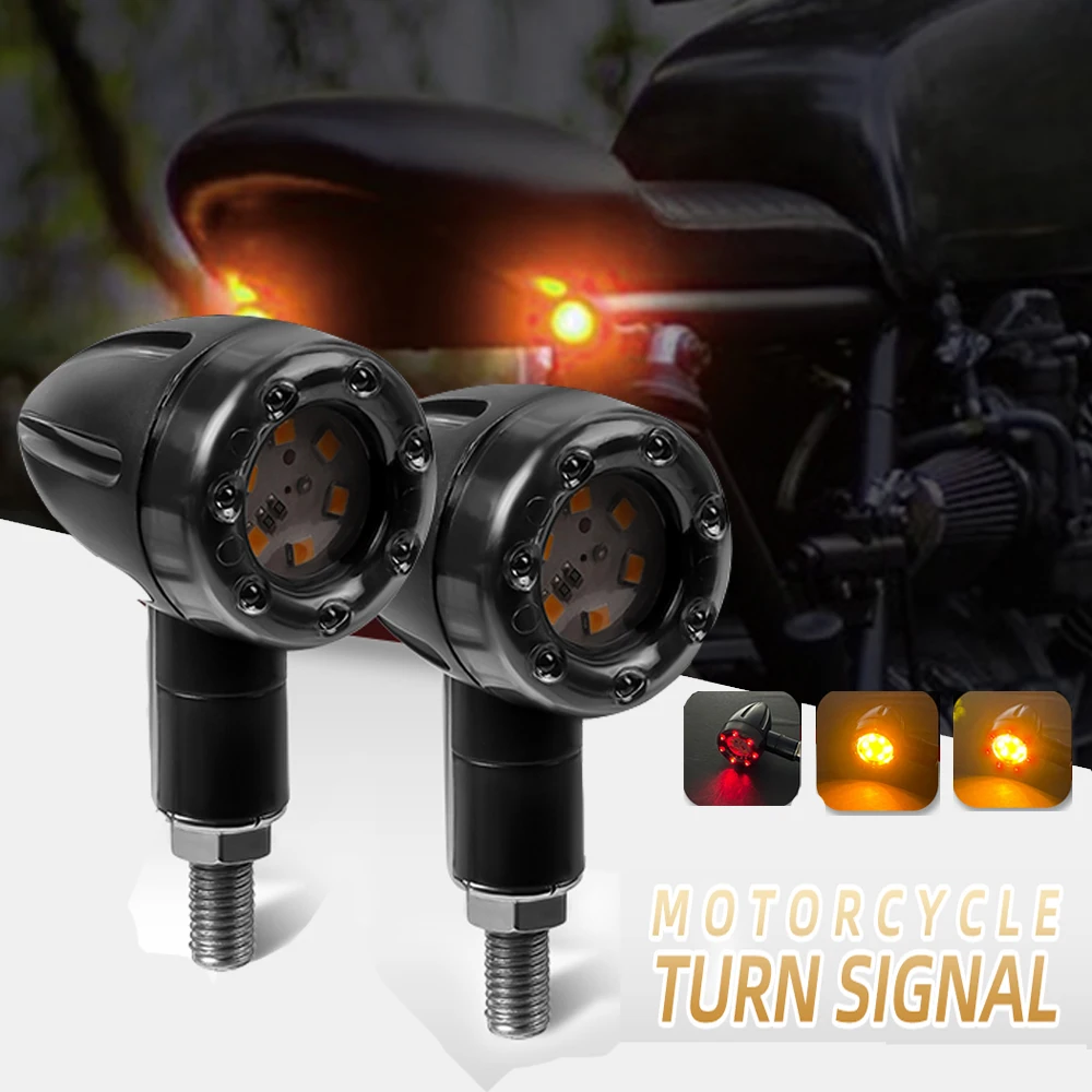 Motorcycle LED Mini Turn Signal Light Bullet Moto Indicators Stop Light led 12V Fit For Harley Chopper Motorbike Scooter