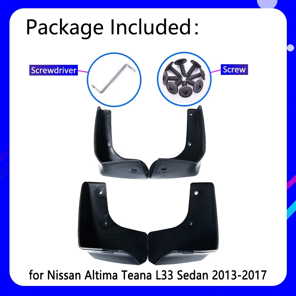 Mudguards fit  for Nissan Altima Teana L33 Sedan 2013 2014 2015 2016 2017 Car Accessories Mudflap Fender Auto Replacement Parts