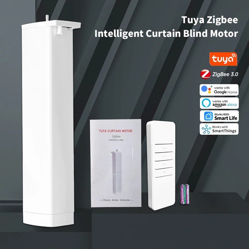 Generation Shorter Tuya Smart Zigbee Electric Curtain Motor Intelligent with RF Remote Voice Control Alexa Google Assistant