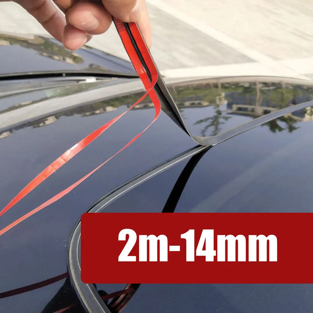 200cm Rubber Car Soundproof Sealing Strip Auto Car Sunroof Seal Automobile Windproof Glass T-shaped Seal Strip Dust Sticker