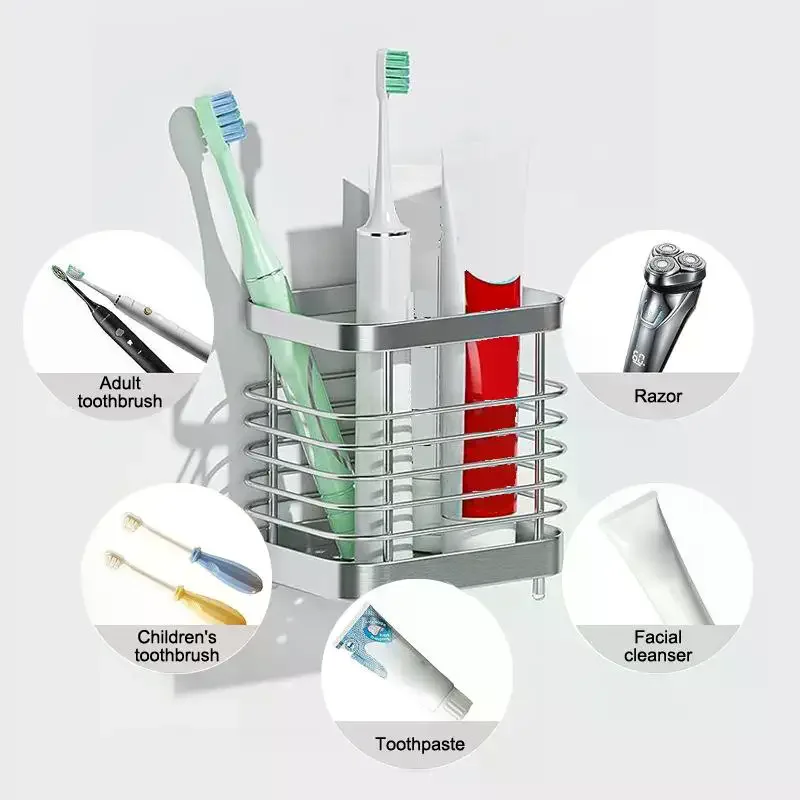 /ACR/Holders For Bathroom Stainless Steel Electric Toothbrush Holder Wall Mounted Shower Toothbrush Toothpaste Holder Toothbrus