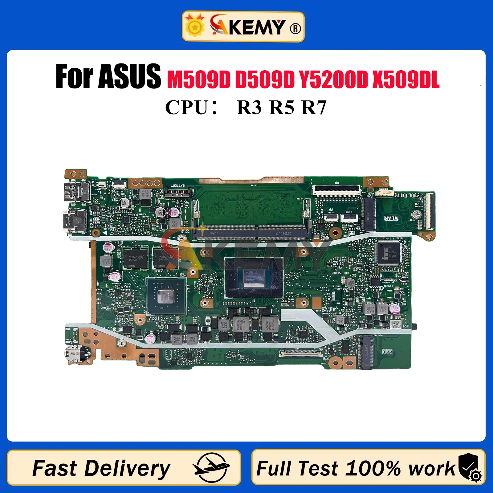

X509DL Laptop Motherboard For ASUS X509D M409D M509D D409D D509D Y5200D FL8700DA P1510CDA X509DJ X509DAP Mainboard R3 R5 R7 CPU