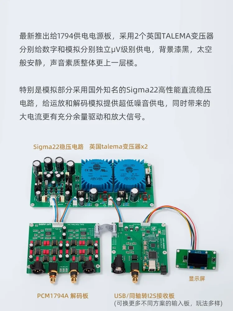 Двойная ЦАП PCM1794A x2 сбалансированная плата декодирования USB Коаксиальная температура набор декодера 24 бит 192K PCM1794