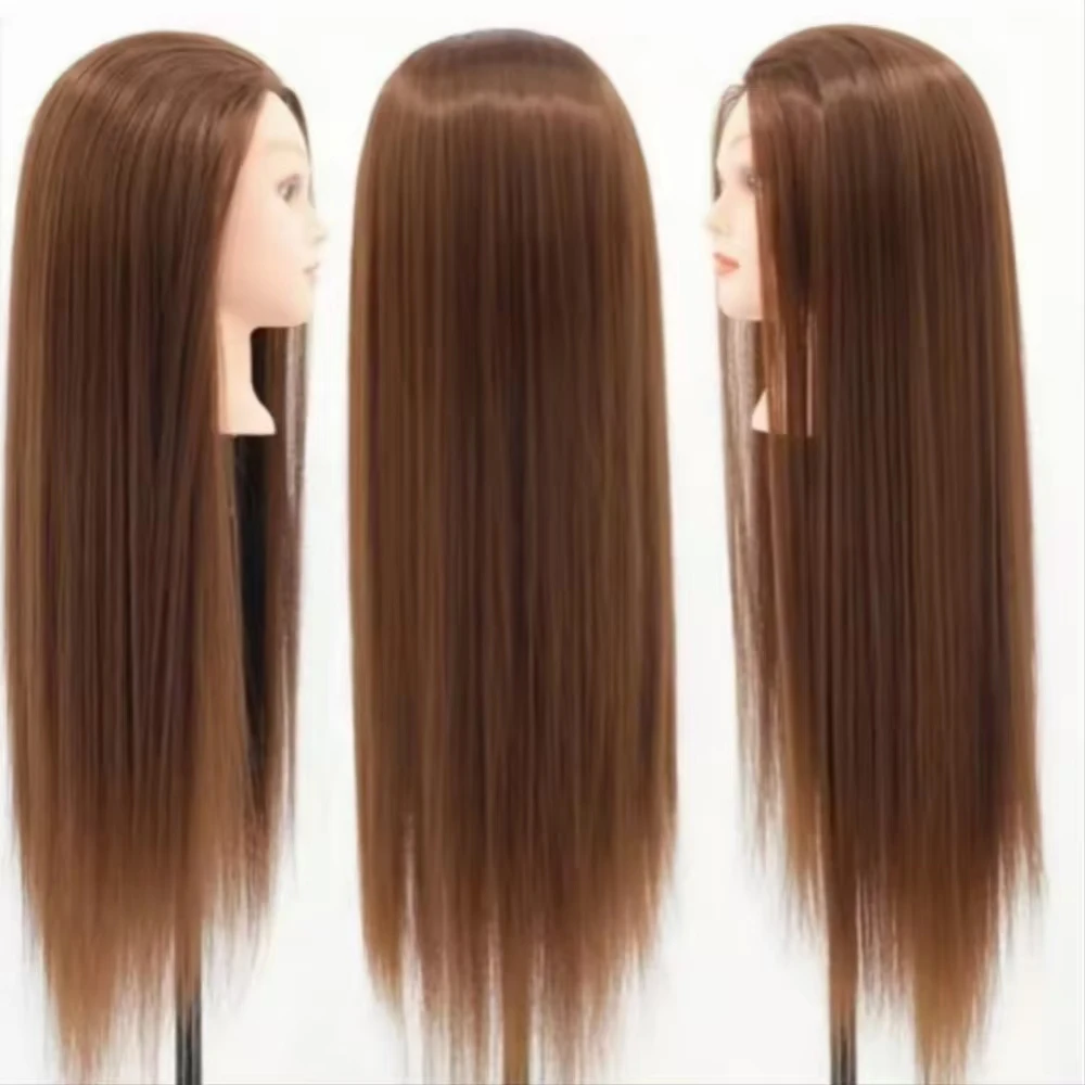 24 Inch Mannequin Head, Make up Cosmetology Manikin Practice Doll Head with Hair, BraidiCoiled and braided mng Hairdressing Head
