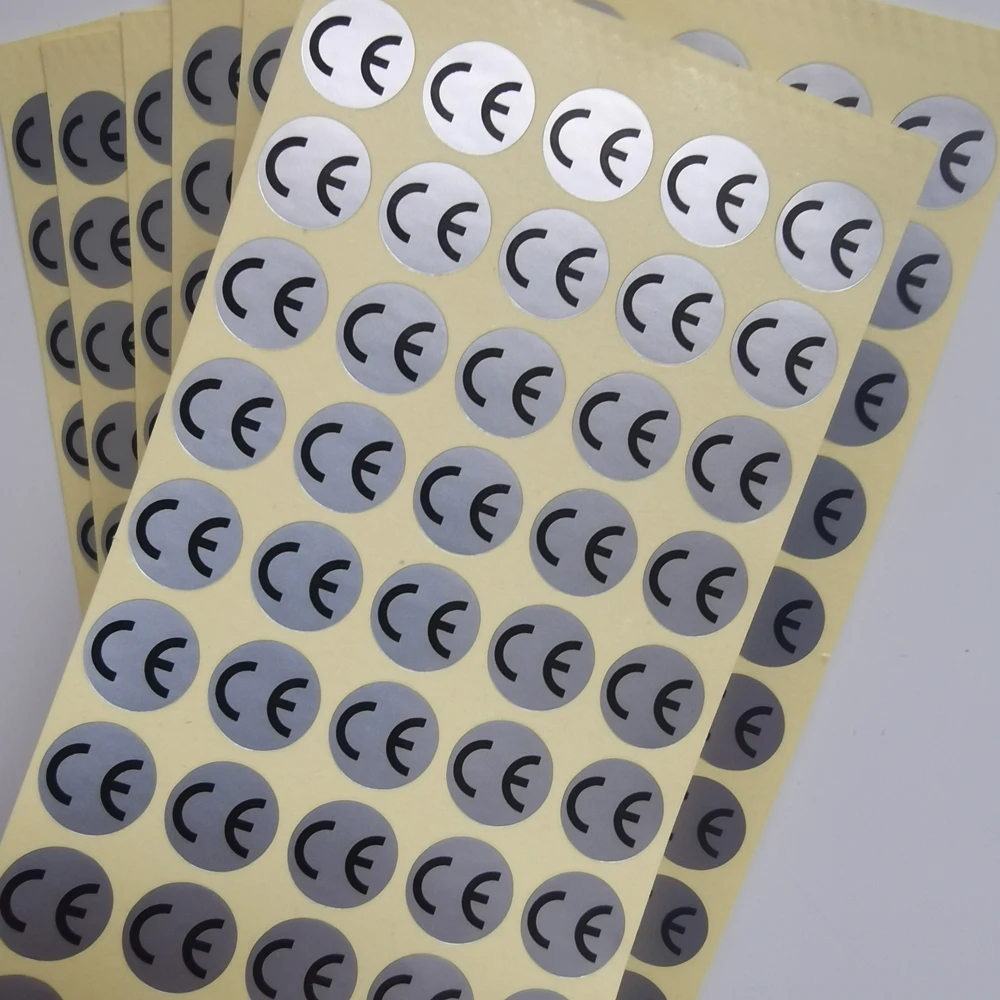 1Cm Ronde Ce Sticker Wit/Zilver/Hologaphic/Duidelijke Basis Cirkel Label 500Pcs