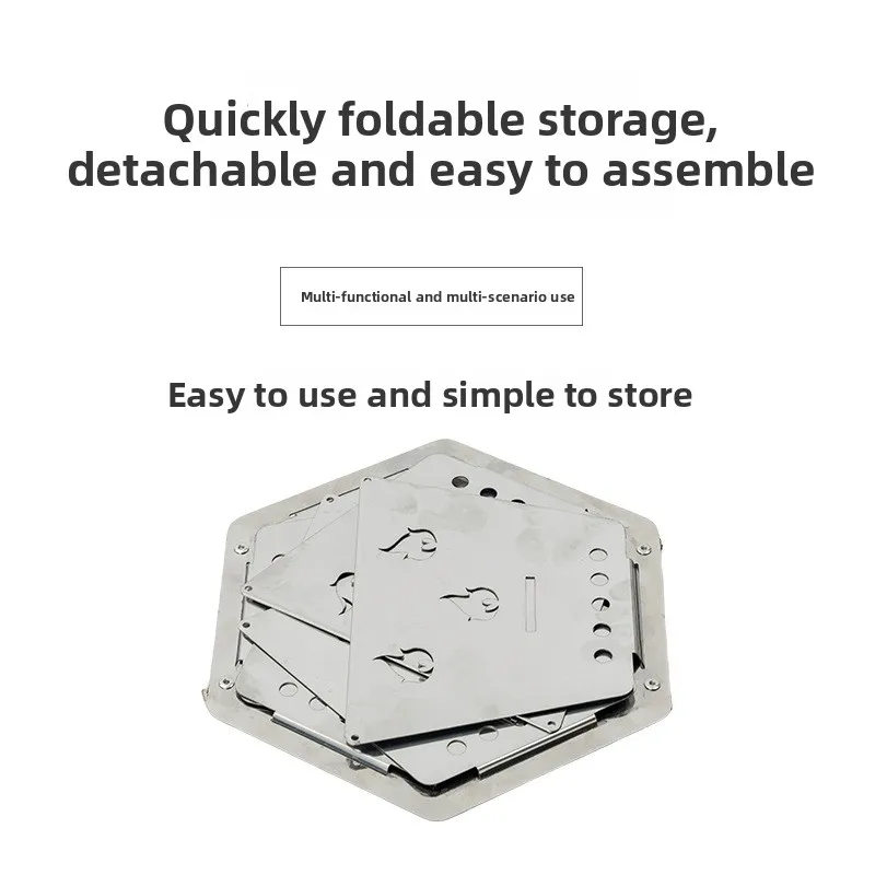 Outdoor Hexagonal Folding Fire Pit for Camping Picnic Backyard Bonfire and BBQ Grill Heavy Duty Steel Campfire Ring Portable