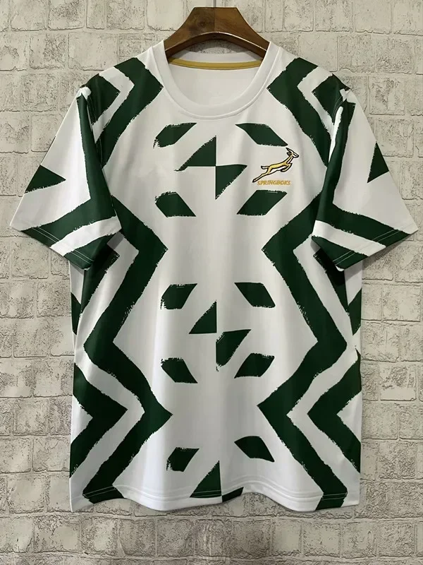 2024 New Summer South Africa Home and Away Rugby Shirt Adult 3D Digital Printing Shirt Breathable Quick-Drying Casual T-Shirt