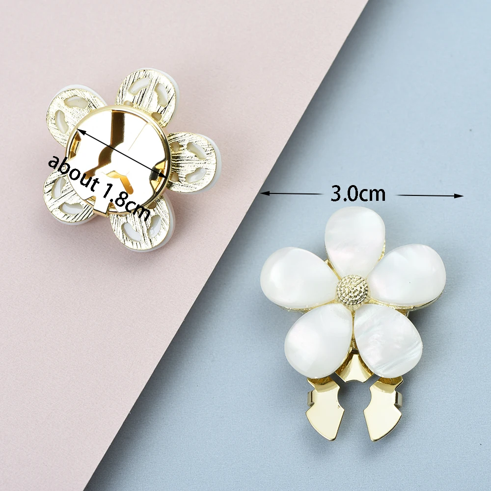 2pcs large Elegant Opal Floral Shirt Button Cover Cufflinks Button Pins for Ladies Clothing  Sleeve Buttons Accessories