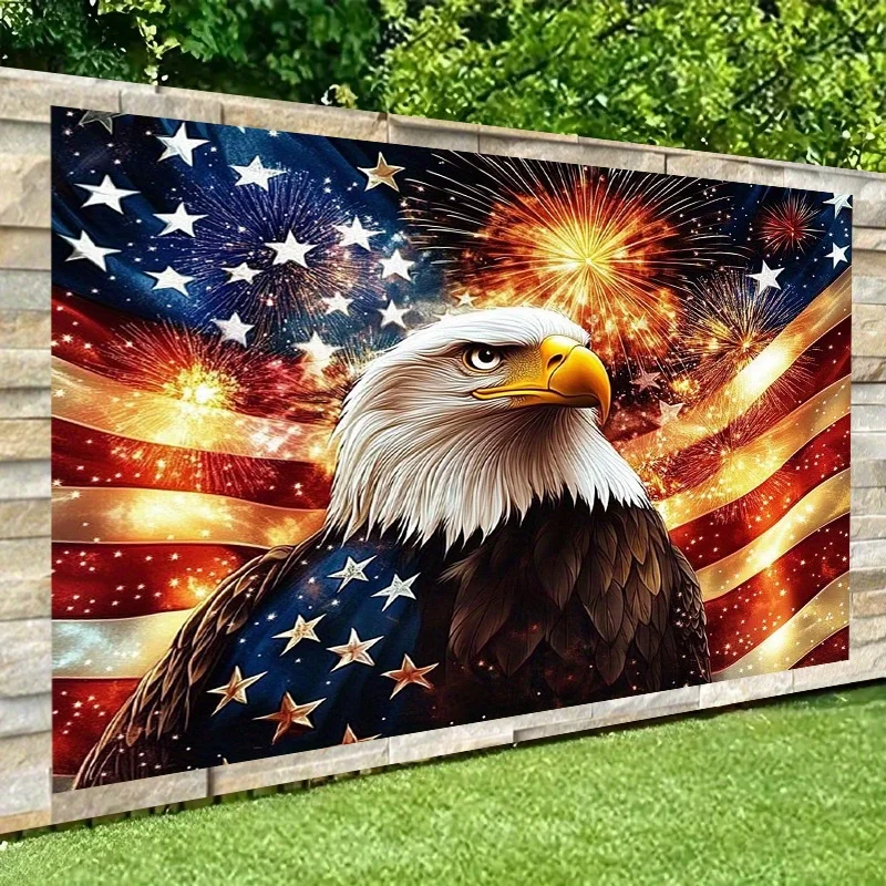VIKAMA Patriotic Eagle Tapestry Living Room Decoration Independence Day Party Patriotic Theme Room Decoration