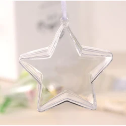 Transparent Plastic Star Shape Ball Container Home Wedding Party Hanging Candy Box Decoration