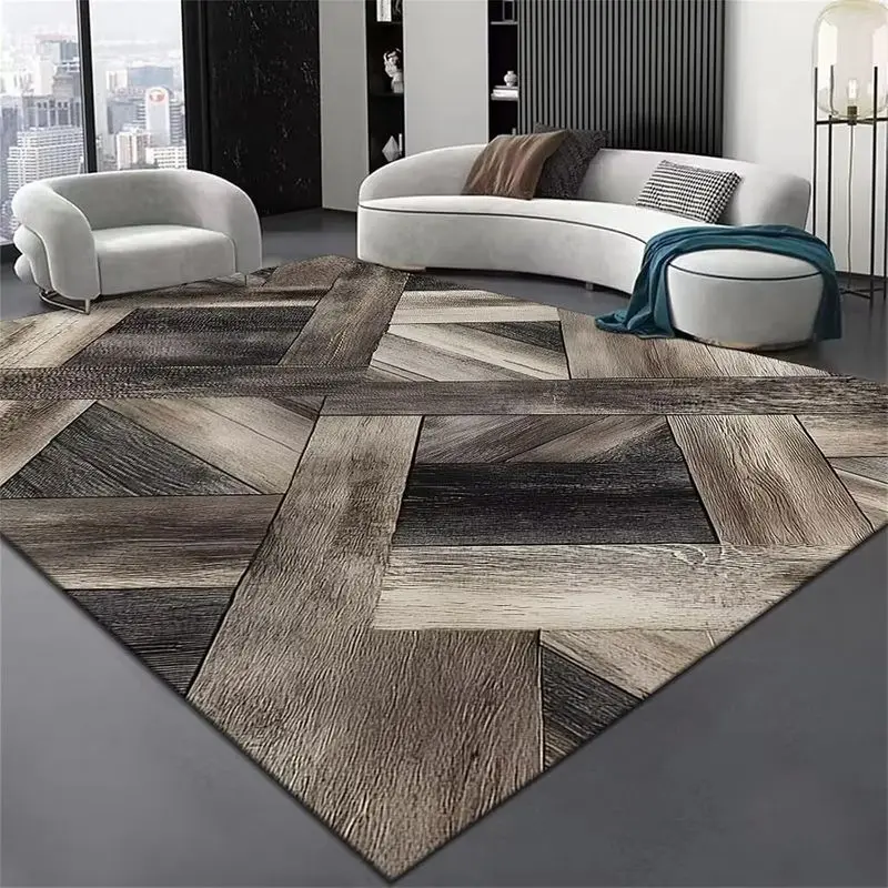 VIKAMA Modern 3D Wavy Abstract Geometric Large Area Rug Non Slip Stain Resistant Floor Mat Living Room Bedroom Home Decor