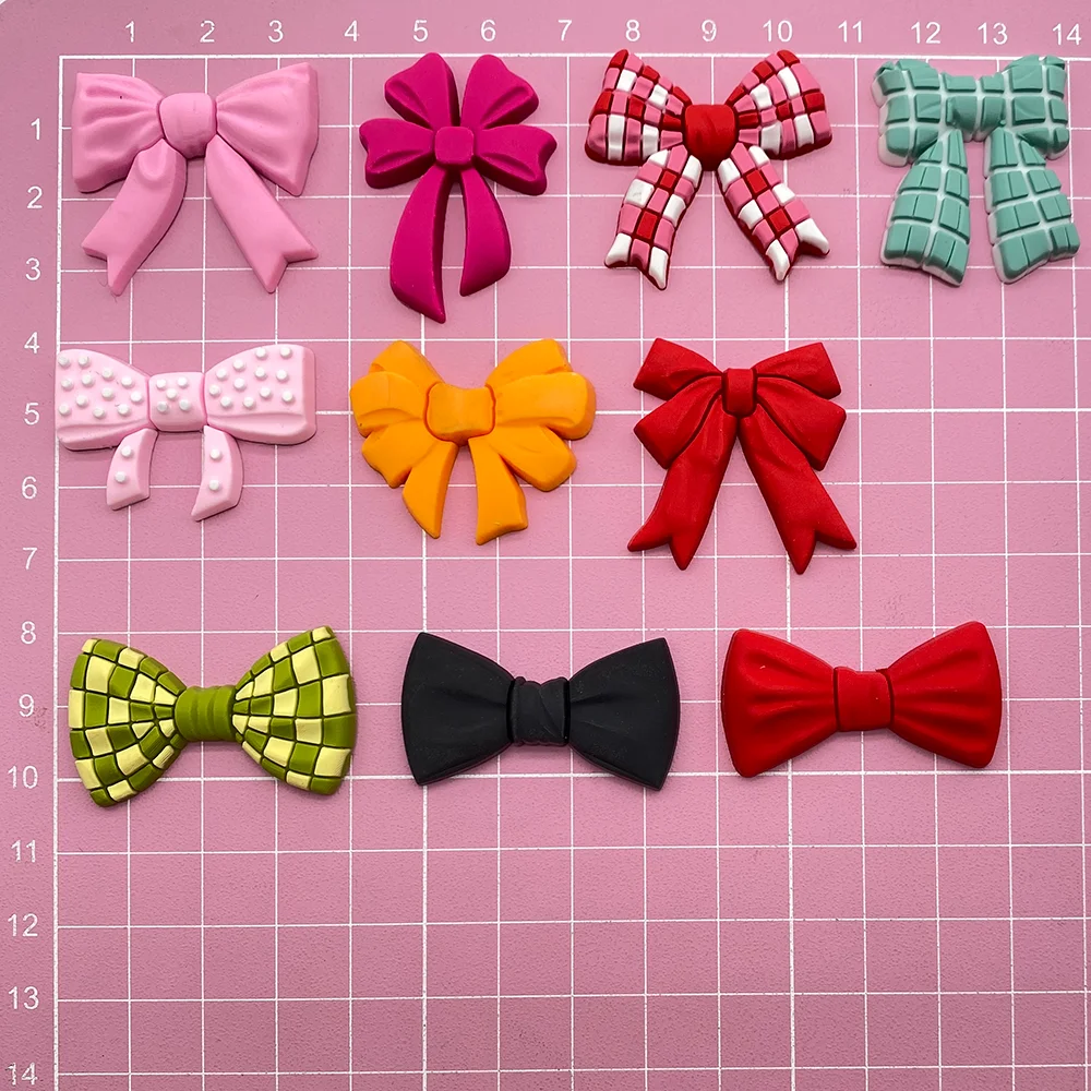 New Arrival 1/10Pcs Fashion Bowtie Woman Shoe Buckle Charms PVC Various Bowknot Sandals Decorations DIY Wristband