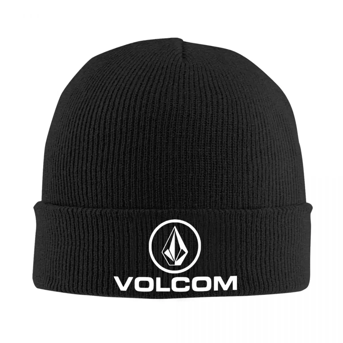 Men Women Rib Knit Cuffed Beanie Volcom Merch Warm Winter Knitting Skull Cap Bonnet Knit Hat