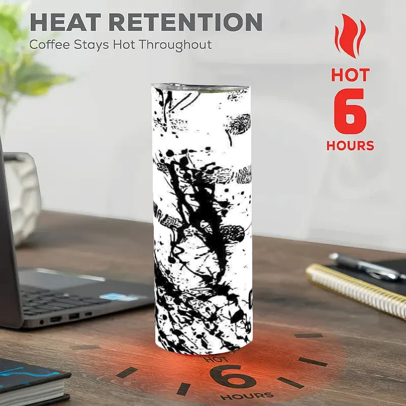 1pcs 20oz Stainless Steel-cat cup- Straight Water Anytime Bottle, Dual Wall Vacuum Cup, Stains Letter Full Print