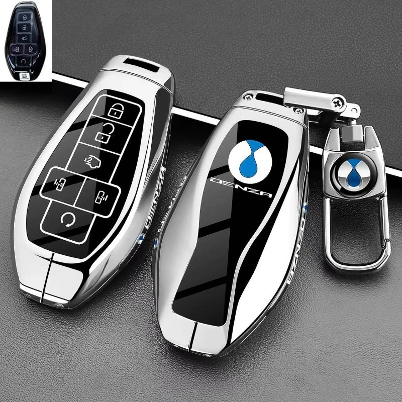 Zinc Alloy Car Key Case Cover Shell Protector Fob Holder for DENZA Z9 Z9S Z9GT N9 N8L D9 2nd Gen DMI EV Accessories Keychain