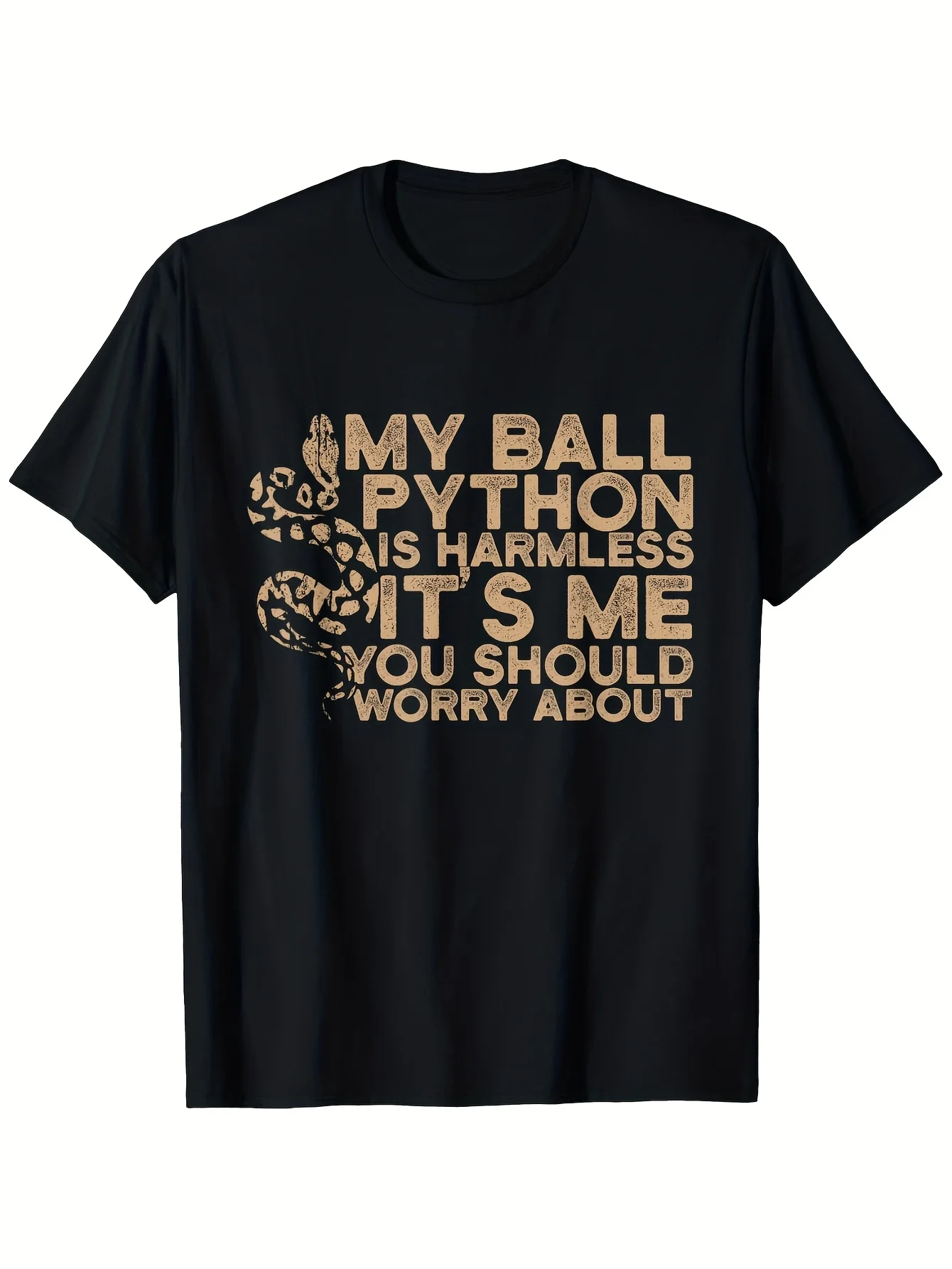 2026 Funny Vintage Snake-Shirt Ball Python-Shirt Mencool Duck Graphic Black Casual Round Neck Short Sleeve Snake-Shirt, G Fabric