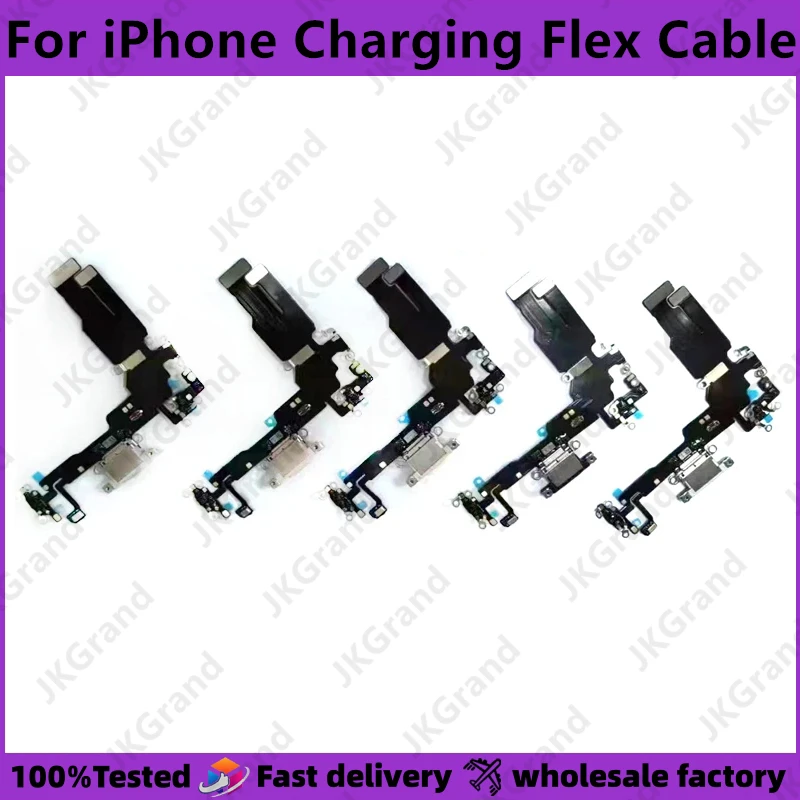 

Charging Flex Cable For iPhone 15 Phone Charger USB Port Dock Connector Microphone Socket Headphone Plug small board With ic