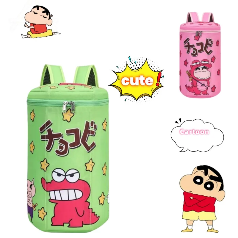Cute Crayon Shin-Chan Backpack Crocodile Backpack Top Zipper Fashion High-looking Large Capacity Zippered Badminton Racket Bag
