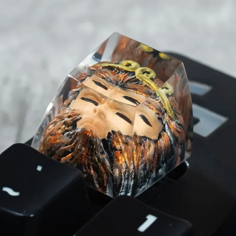 Creative Anime Wu Kong Resin Keycaps Handmade Translucent Keycaps Keycaps for Cross-axis Mechanical Keyboards Game Accessories