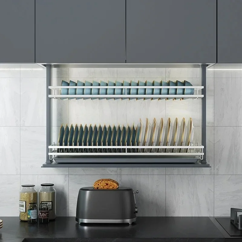 

Excellen Wholesale Price Intelligent Kitchen Cabinet Lifting System Plate Shelf Electric Smart Elevator Basket Storage Shelves