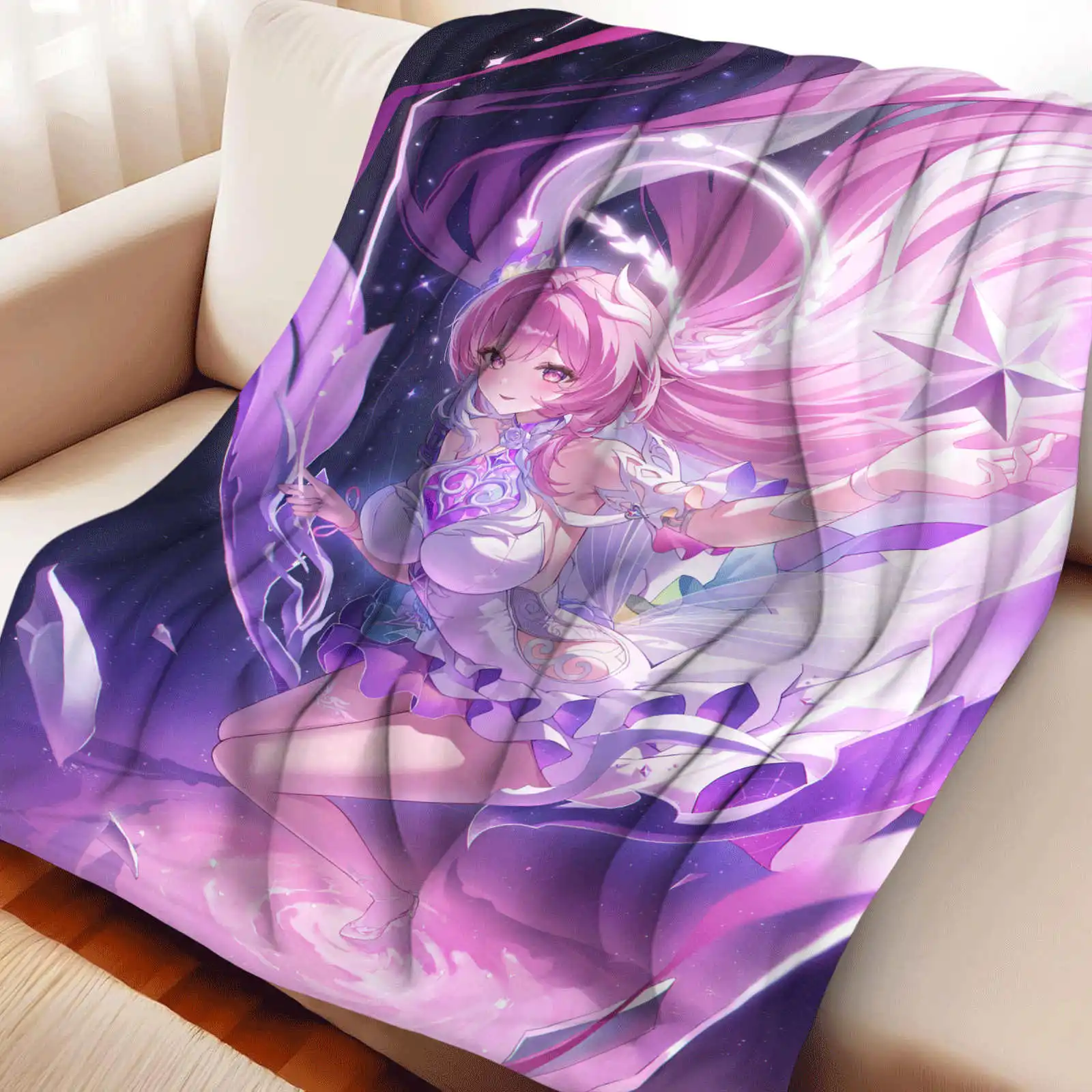 Honkai Impact 3 Elysia Blanket For Sofa Office Bed Plane Travel Sleep Read Relax Camping Soft And Warm