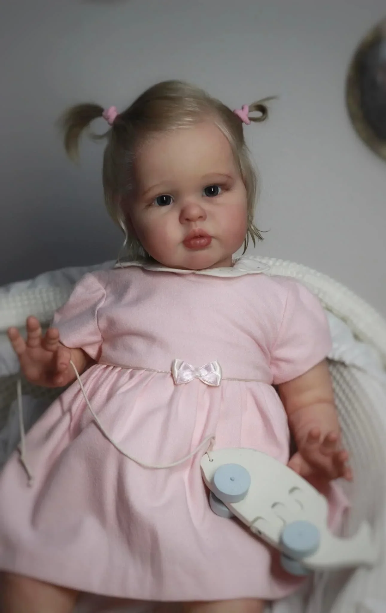 NPK 60CM Ellie Reborn Toddler Lifelike Reborn Baby Doll High Quality Hand Paint Multiple layers with Visible Veins